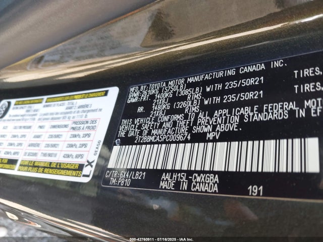 Lexus a25a-fxs, 5nm+4nm 2023 2T2BBMCA5PC009674 Image 9