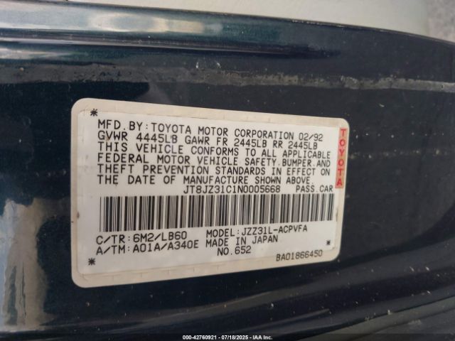 1992 LEXUS SC JT8JZ31C1N0005668 Photo 8