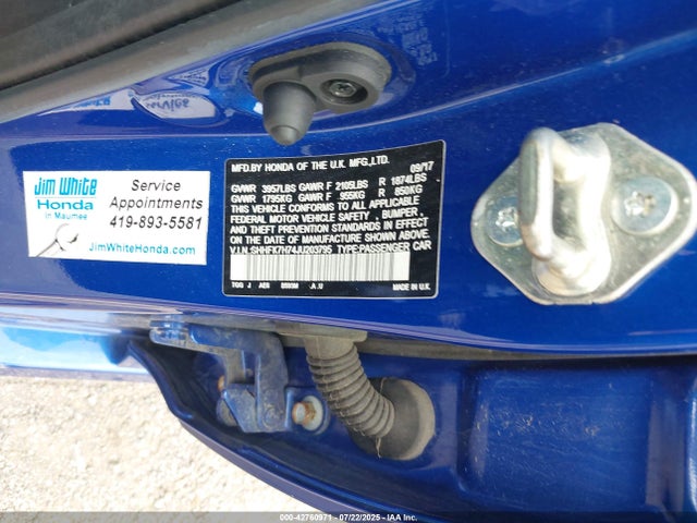 SHHFK7H74JU203795 Honda l15ba