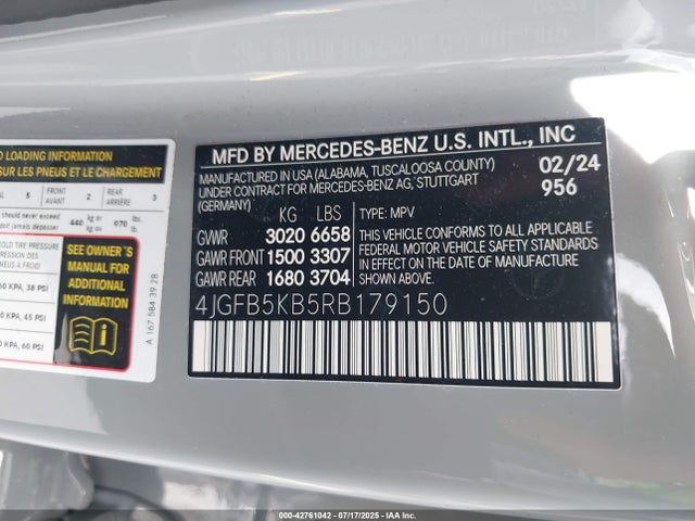 Mercedes-Benz m256 2024 4JGFB5KB5RB179150 Image 9
