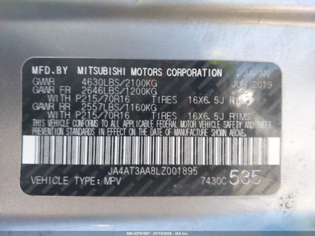 2020 MITSUBISHI ECLIPSE CROSS JA4AT3AA8LZ001895 Photo 8