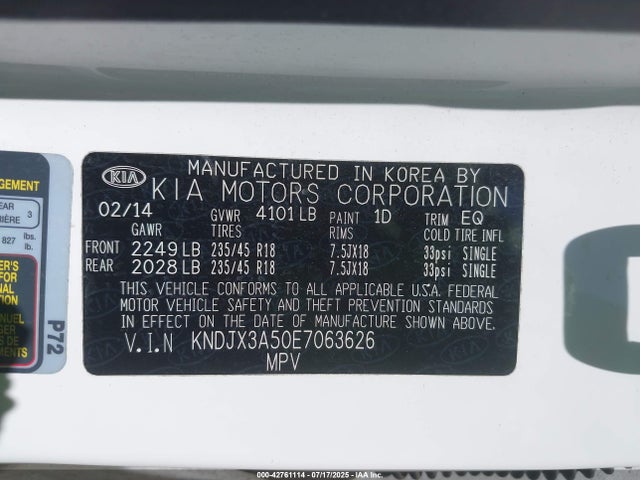 KIA dohc gdi nu 2014 KNDJX3A50E7063626 Image 9