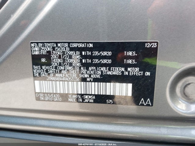 Subaru 1ym motor 2024 JTMABABA4RA053236 Image 9