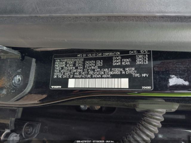 2013 VOLVO XC60 YV4902DZ2D2405330 Photo 8