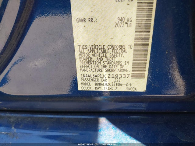 1N4AL3AP1JC219337 Nissan Altima