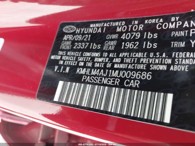 Hyundai gdi kappa 2021 KMHLM4AJ1MU009686 Image 9