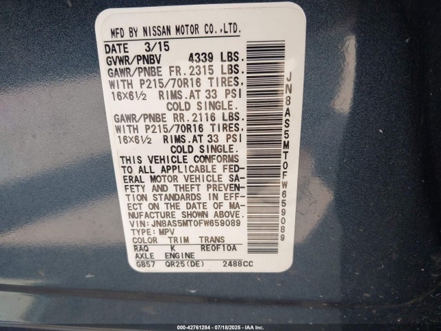 JN8AS5MT0FW659089 Nissan 2015