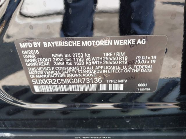 2016 BMW X5 5UXKR2C58G0R73136 Photo 8