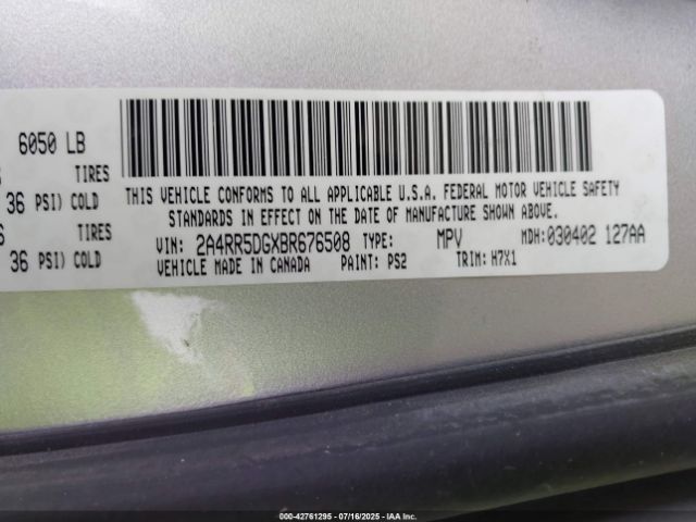 2011 CHRYSLER TOWN & COUNTRY 2A4RR5DGXBR676508 Photo 8