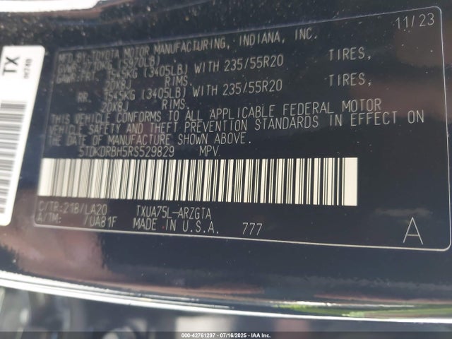 5TDKDRBH5RS529829 Toyota t24a-fts