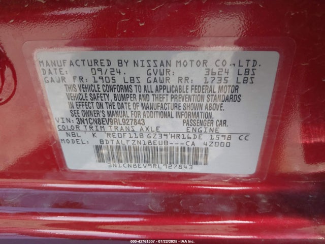 Nissan 2024 2024 3N1CN8EV9RL927843 Image 9