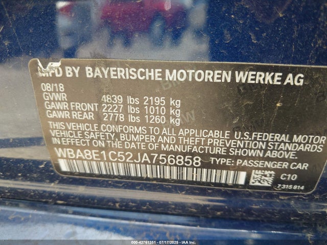 BMW 330e 2018 WBA8E1C52JA756858 Image 9