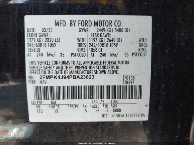 2023 FORD EDGE 2FMPK4J94PBA23623 Photo 8