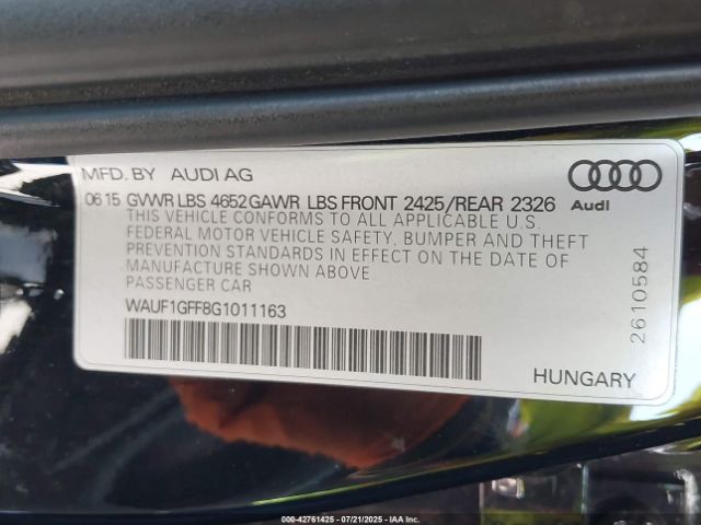 2016 AUDI S3 WAUF1GFF8G1011163 Photo 8