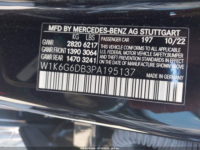 W1K6G6DB3PA195137 Mercedes-Benz m256