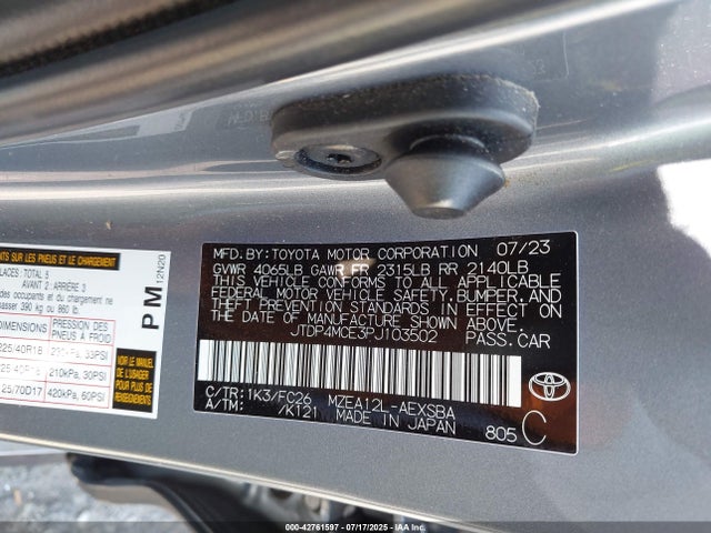 JTDP4MCE3PJ103502 Toyota m20a-fks