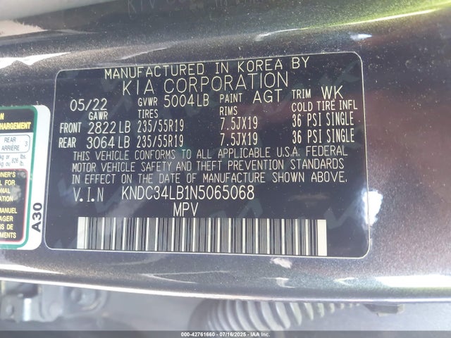 KNDC34LB1N5065068 KIA 2022