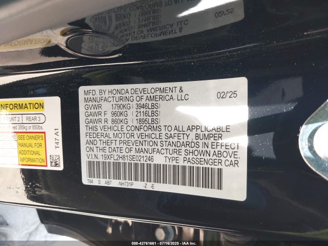 19XFL2H81SE021246 Honda k20c9