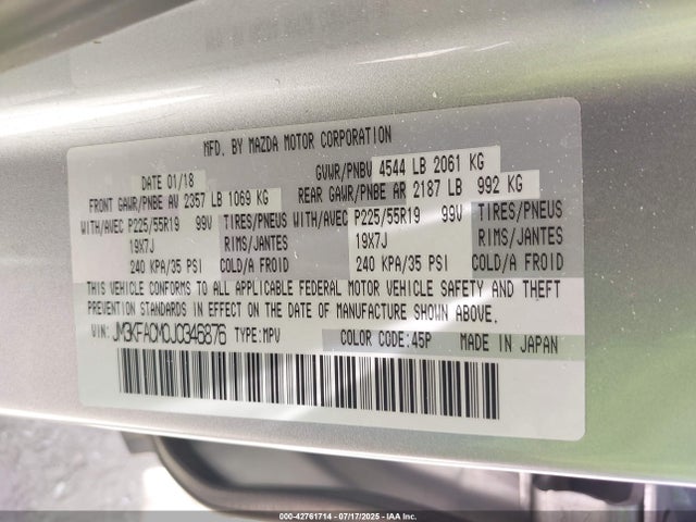 Mazda py cylinder deactivation 2018 JM3KFACM0J0346876 Image 9