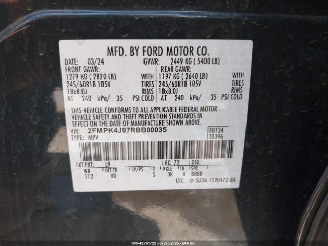 2024 FORD EDGE 2FMPK4J97RBB00035 Photo 8