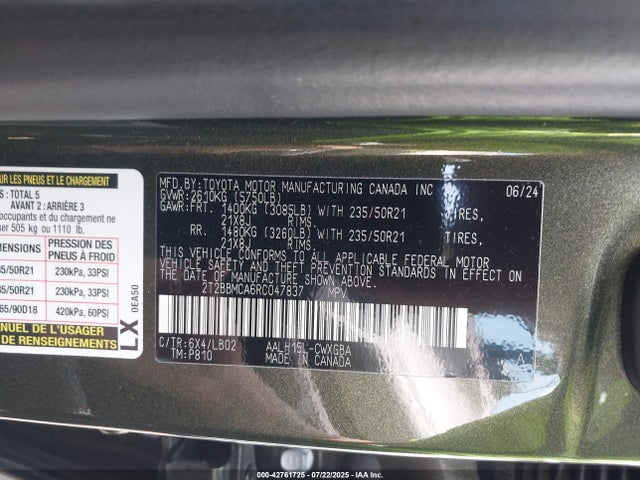 Lexus a25a-fxs, 5nm+4nm 2024 2T2BBMCA6RC047837 Image 9