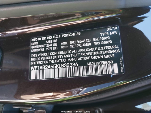 Porsche Macan 2019 WP1AB2A55KLB32336 Image 9