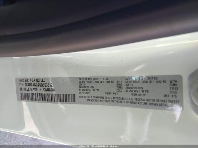 2C4RC1GG7SR553812 Chrysler Pacifica