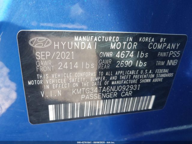 2022 GENESIS G70 KMTG34TA6NU092931 Photo 8