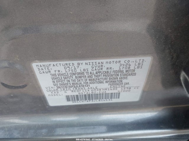 3N1CN7AP3JL816131 Nissan 2018