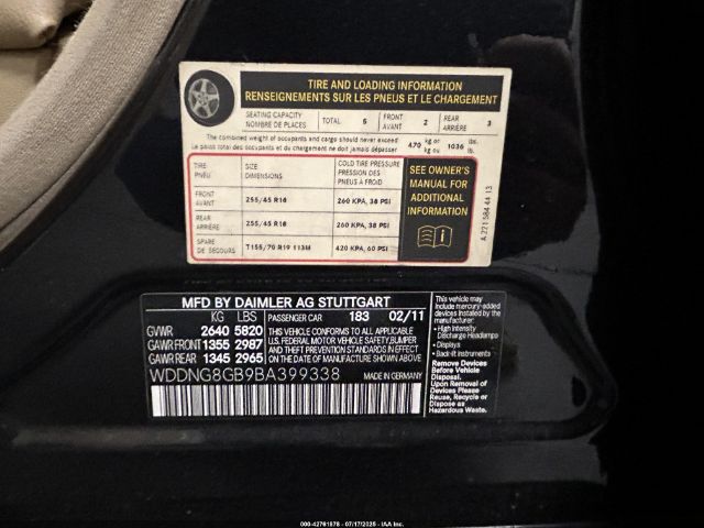 2011 MERCEDES-BENZ S 550 WDDNG8GB9BA399338 Photo 8