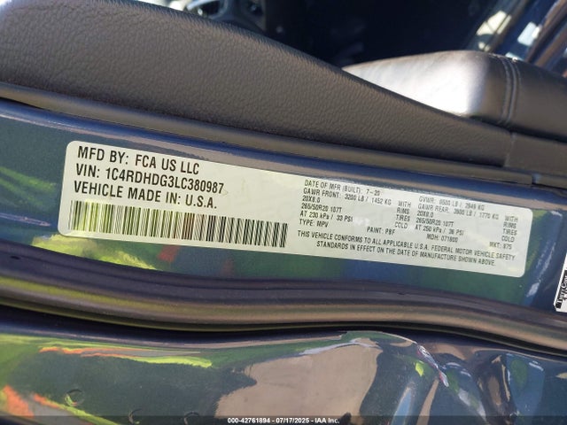 Dodge 2020 2020 1C4RDHDG3LC380987 Image 9