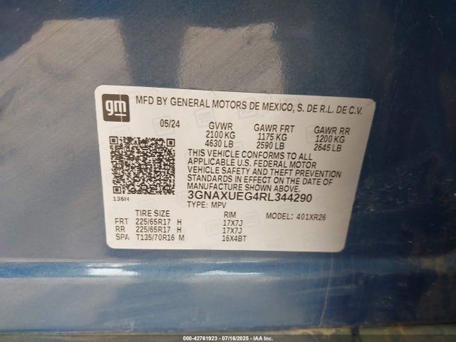3GNAXUEG4RL344290 Chevrolet lsd