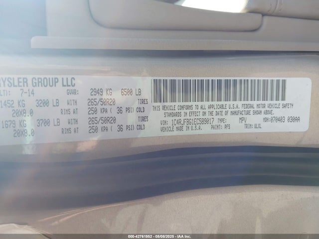 Jeep 2014 2014 1C4RJFBG1EC589017 Image 9