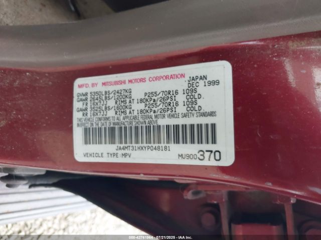 2000 MITSUBISHI MONTERO SPORT JA4MT31HXYP048181 Photo 8
