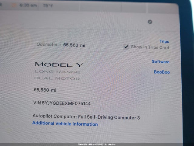 2021 TESLA MODEL Y 5YJYGDEEXMF075144 Photo 6