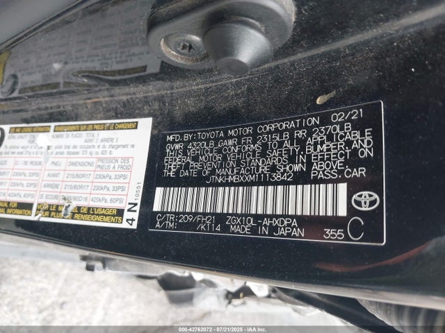 JTNKHMBXXM1113842 Toyota 3zr-fae