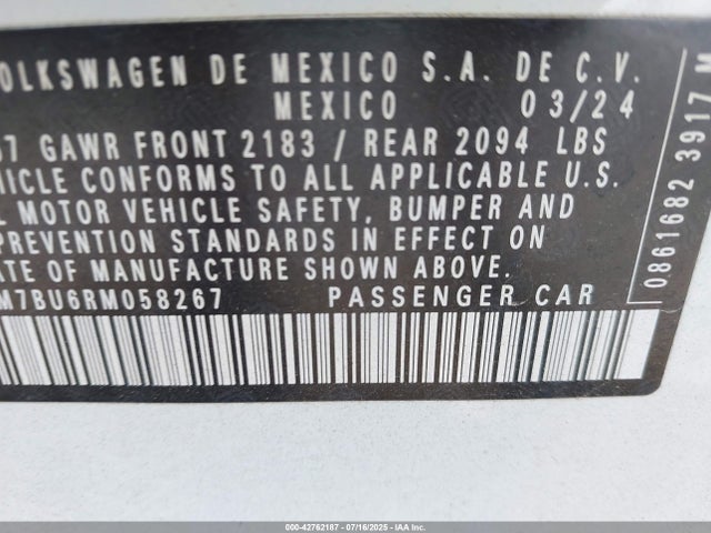 3VW5M7BU6RM058267 Volkswagen tsi