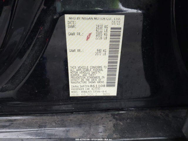 1N4AL3AP2FN861108 Nissan 2015