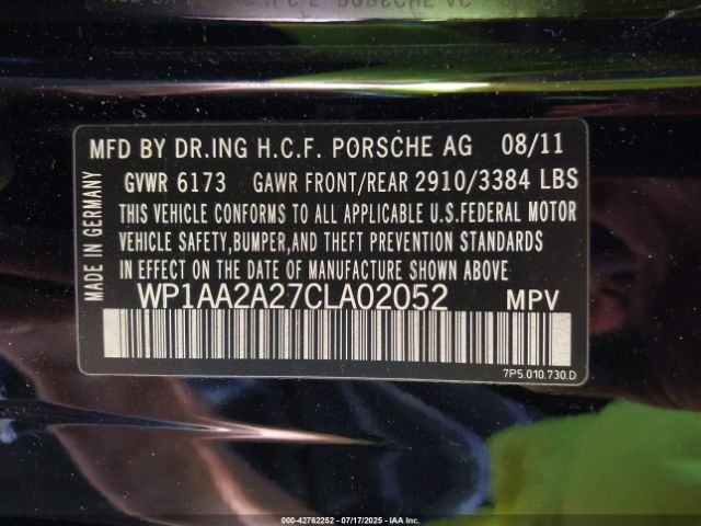 2012 PORSCHE CAYENNE WP1AA2A27CLA02052 Photo 8