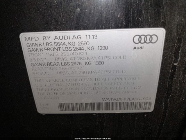 2014 AUDI SQ5 WA1VGAFP7EA061904 Photo 8