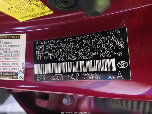 JTNKHMBX2K1030662 Toyota 3zr-fae