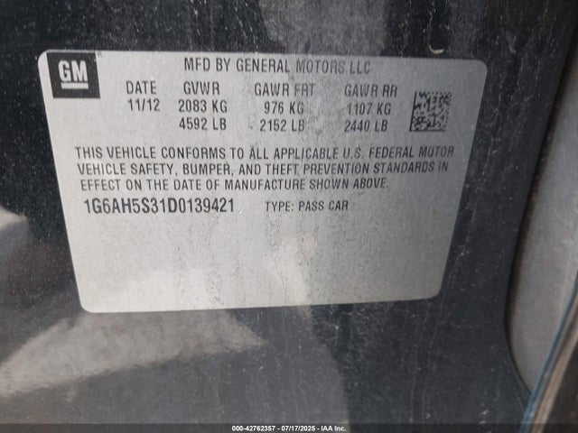 2013 CADILLAC ATS 1G6AH5S31D0139421 Photo 8