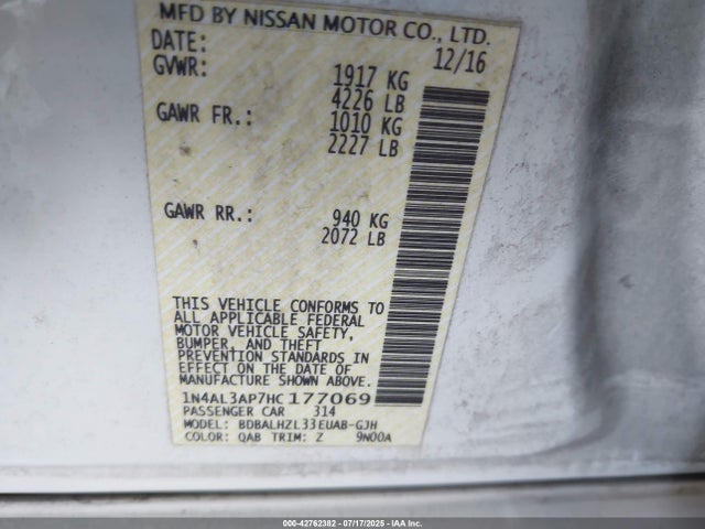 1N4AL3AP7HC177069 Nissan 2017