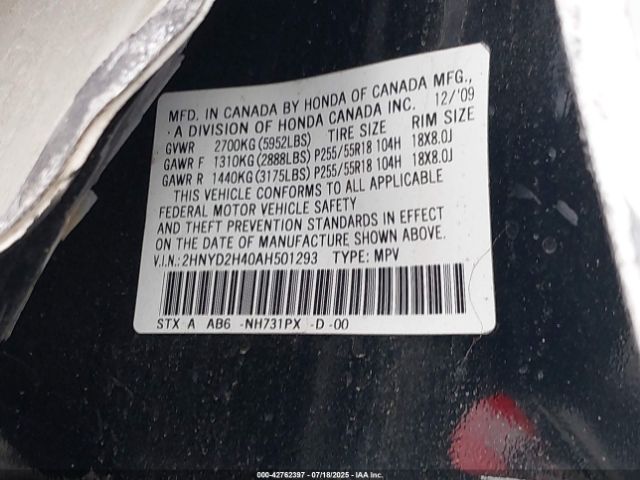2010 ACURA MDX 2HNYD2H40AH501293 Photo 8