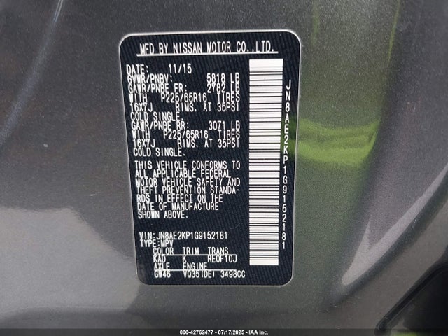 JN8AE2KP1G9152181 Nissan 2016