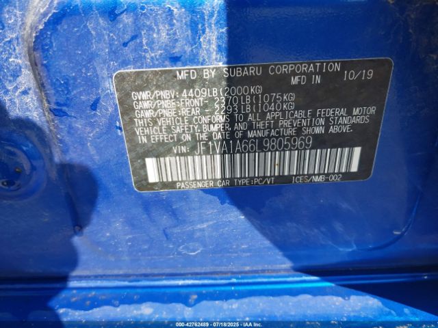 2020 SUBARU WRX JF1VA1A66L9805969 Photo 8