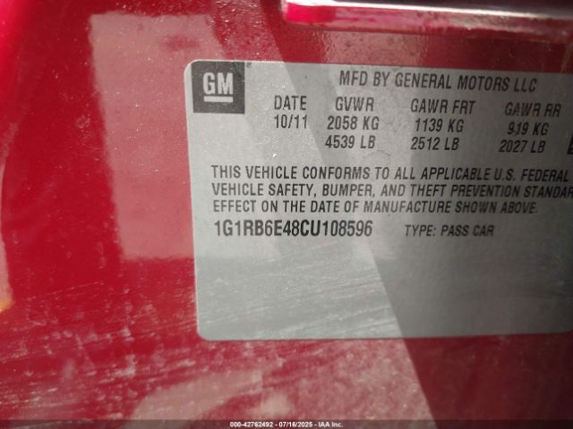 2012 CHEVROLET VOLT 1G1RB6E48CU108596 Photo 8