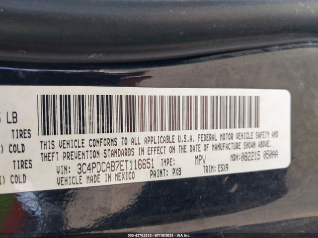3C4PDCAB7ET116651 Dodge Journey