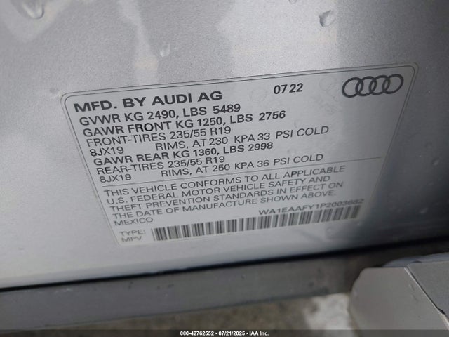 2023 AUDI Q5 WA1EAAFY1P2003682 Photo 8