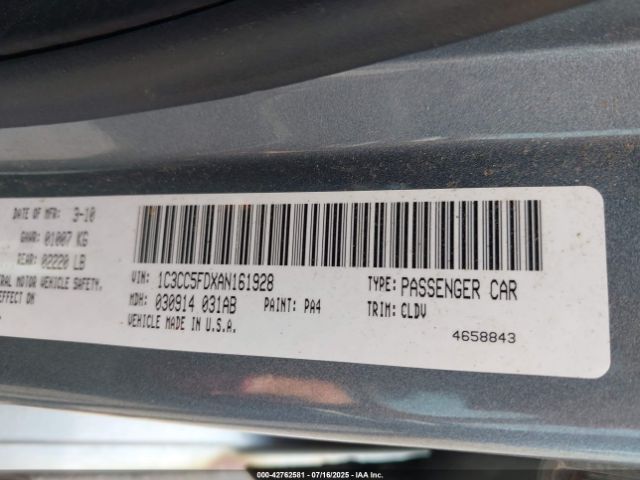 2010 CHRYSLER SEBRING 1C3CC5FDXAN161928 Photo 8